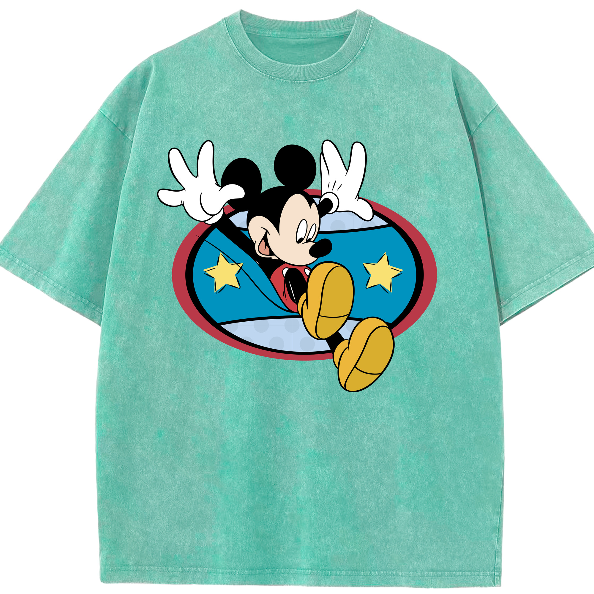 （画像用） ミッキーマウス Mickey Mouse 綿100% ヴィンテージ風 半袖Tシャツ（フロントプリント）